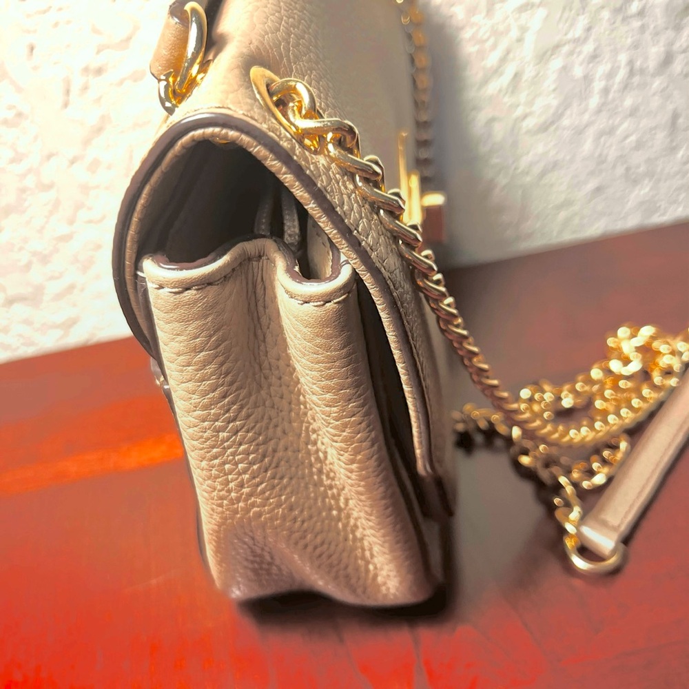 Michael Kors Tan & Gold Crossbody/Shoulder  Bag with Chain Strap - Picture 7 of 15